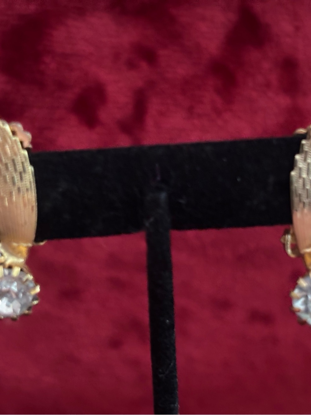 Gold-Tone Clip-On Earrings with Clear Crystal Drops